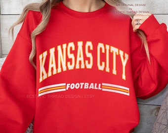 Kansas City Football Sweatshirt, Vintage Kansas City Football, KC Football Crewneck, Kansas City Footbal, Gift, KC Football Fan, Women & Men