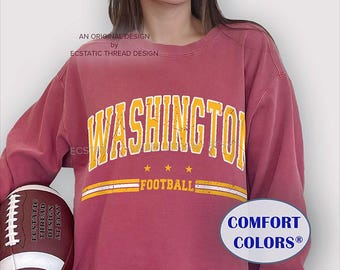 Washington Football Sweatshirt, Comfort Colors, Washington Sweatshirt, Washington Football Crewneck, Retro Football Washington, Unisex