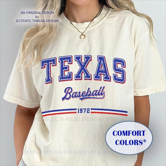 Vintage Texas Baseball Shirt, Baseball Texas Shirts, Comfort Colors®, Baseball Fan Gift, Retro Texas Baseball Tshirt, Texas Fan Gift, Unisex