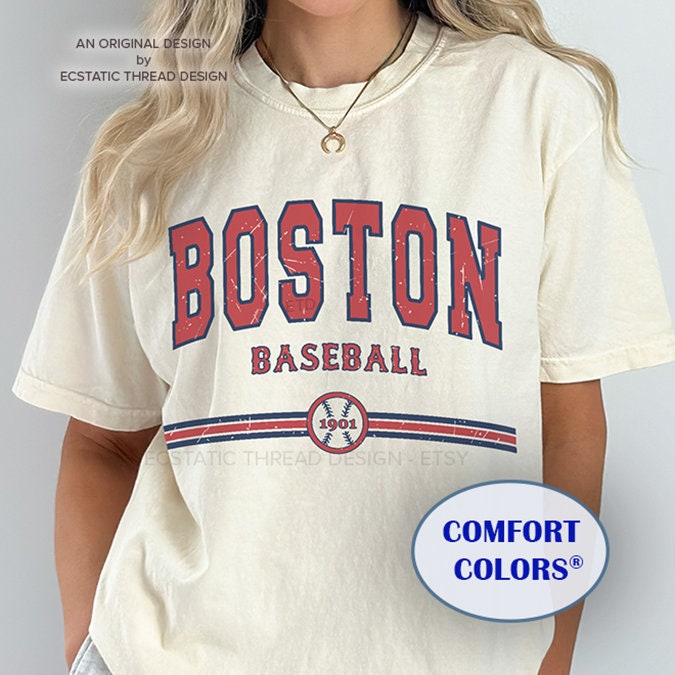 Vintage Boston Baseball Shirt, Comfort Colors®, Baseball Boston Tshirts, Boston Baseball Fan Gift, Retro Boston Baseball Shirts, Unisex