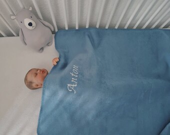 Personalisierte Bio Babydecke mit Karte