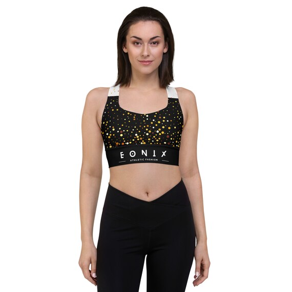 Gold Glitter Sports Bra Fitness Bra Activewear Supportive Sports