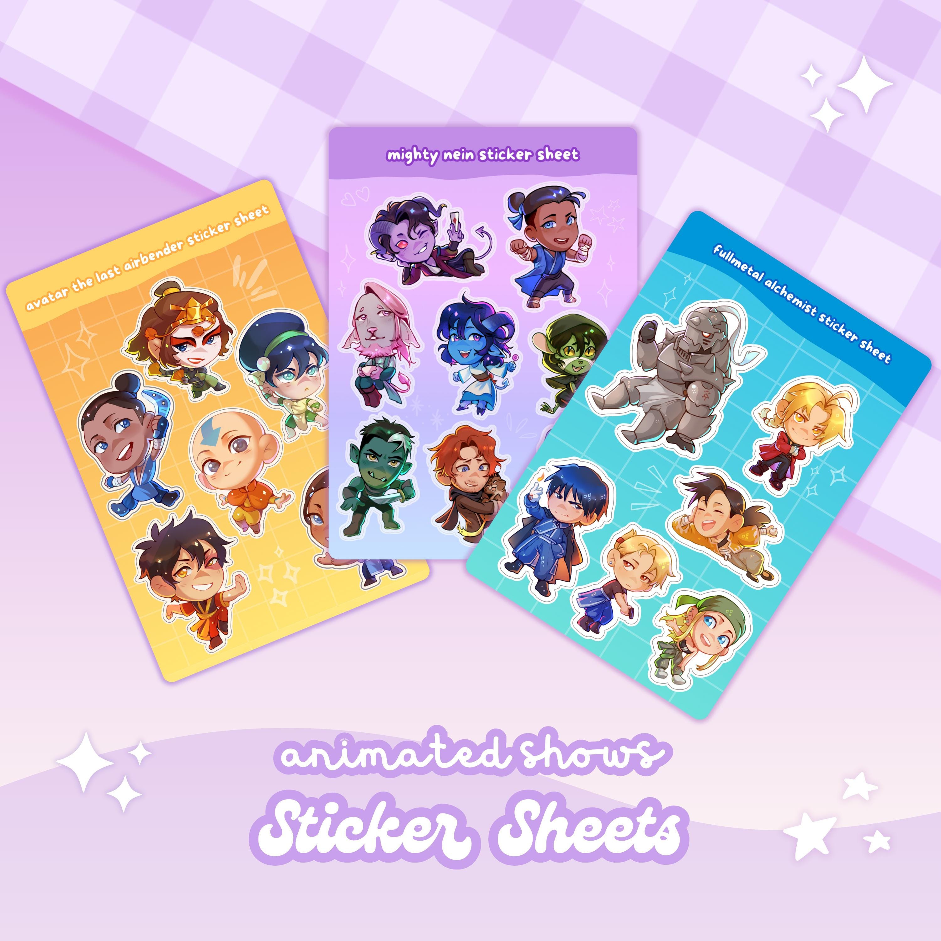 Animated Shows Sticker Sheets - Etsy