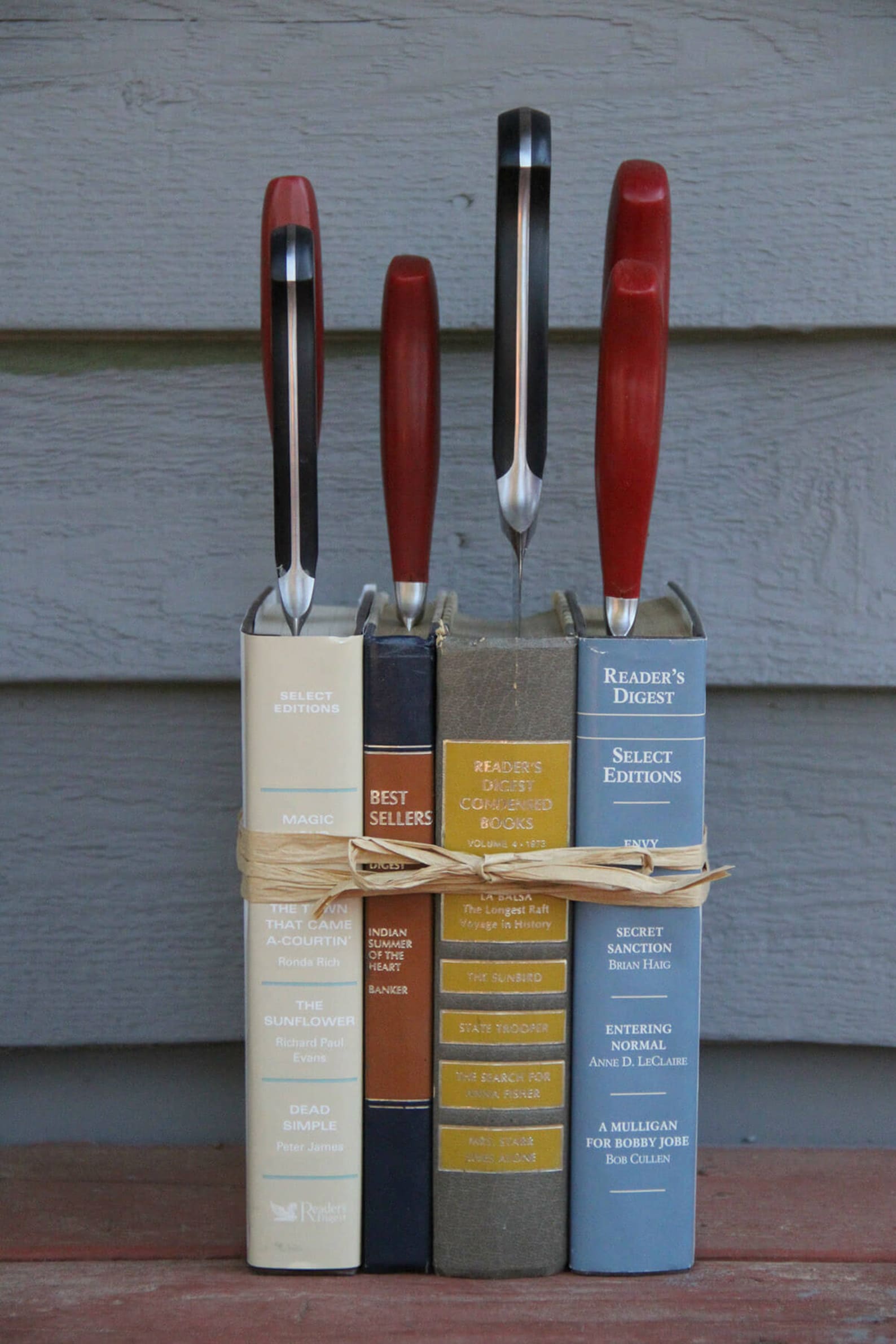 Vintage Book Knife Block Kitchen Decor Knives Holder Etsy