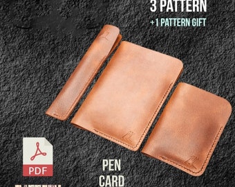 Template 3 Model, Credit Card Holder, Passport Wallet and Pen Holder Pattern