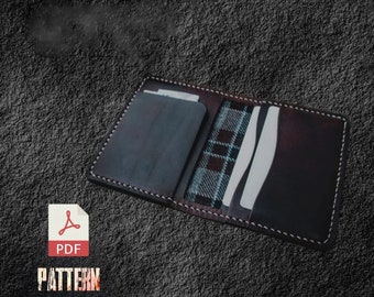 Leather Bifold Wallet Template, Card Holder Pattern, Wallet pdf, Card Case template