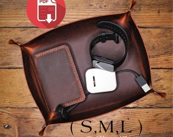 Leather Tool Organizer Template (S,M and L) , Leather Tray Pattern Pdf