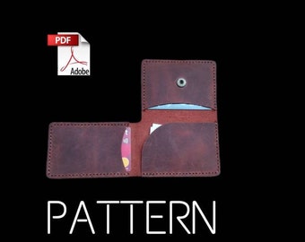 Handmade Leather Bifold Wallet Template, Card Holder Pattern, Wallet pdf, Card Case template