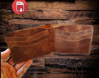 Leather Bifold Wallet Template, Men Wallet Pattern, Wallet pdf, Card Case template