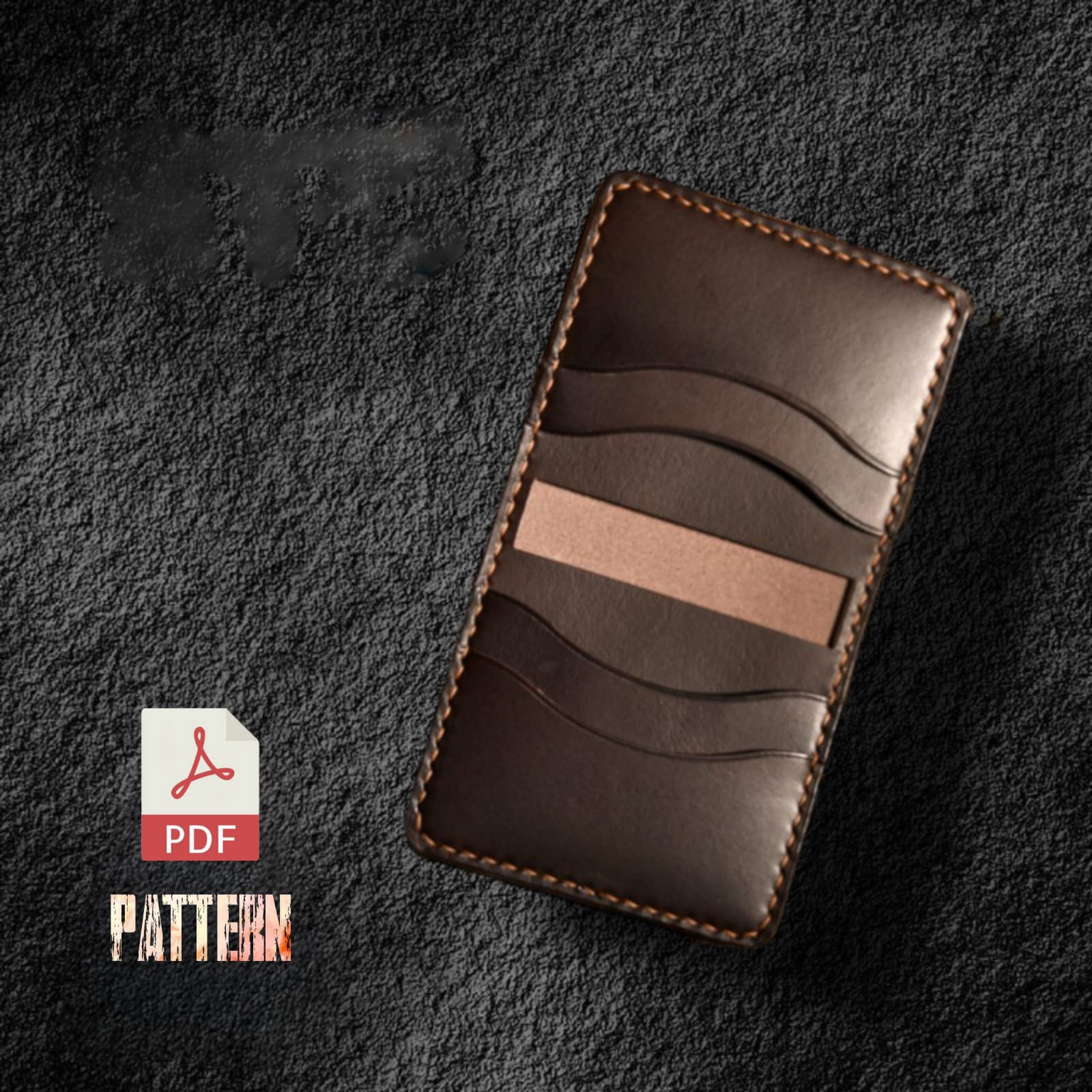 Leather Bifold Wallet Template, Card Holder Pattern, Wallet Pdf, Card ...