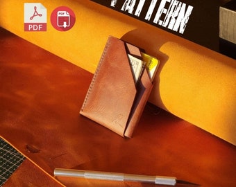 Template) Leather Folding Wallet, Card Holder Pattern, Card Case Pattern, Wallet pdf, Card Holder Pdf