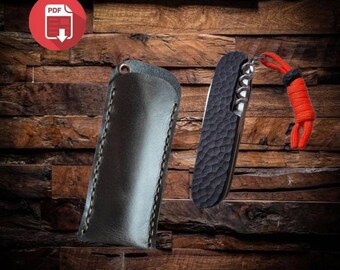 Patrón de plantilla de vaina de cuchillo, Estuche de navaja de bolsillo pdf, Productos de cuero Pdf