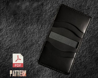 Leather Bifold Wallet Template, Card Holder Pattern, Wallet pdf, Card Case template