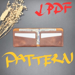 Leather Bifold Wallet Template, Man Wallet Pattern, Wallet pdf, Card Case, Card Holder