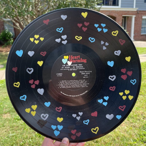 Heart Warming Painted Vinyl Record (Slightly Warped)