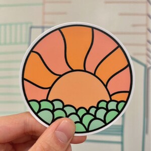 Sun Rays Matte Sticker - Etsy