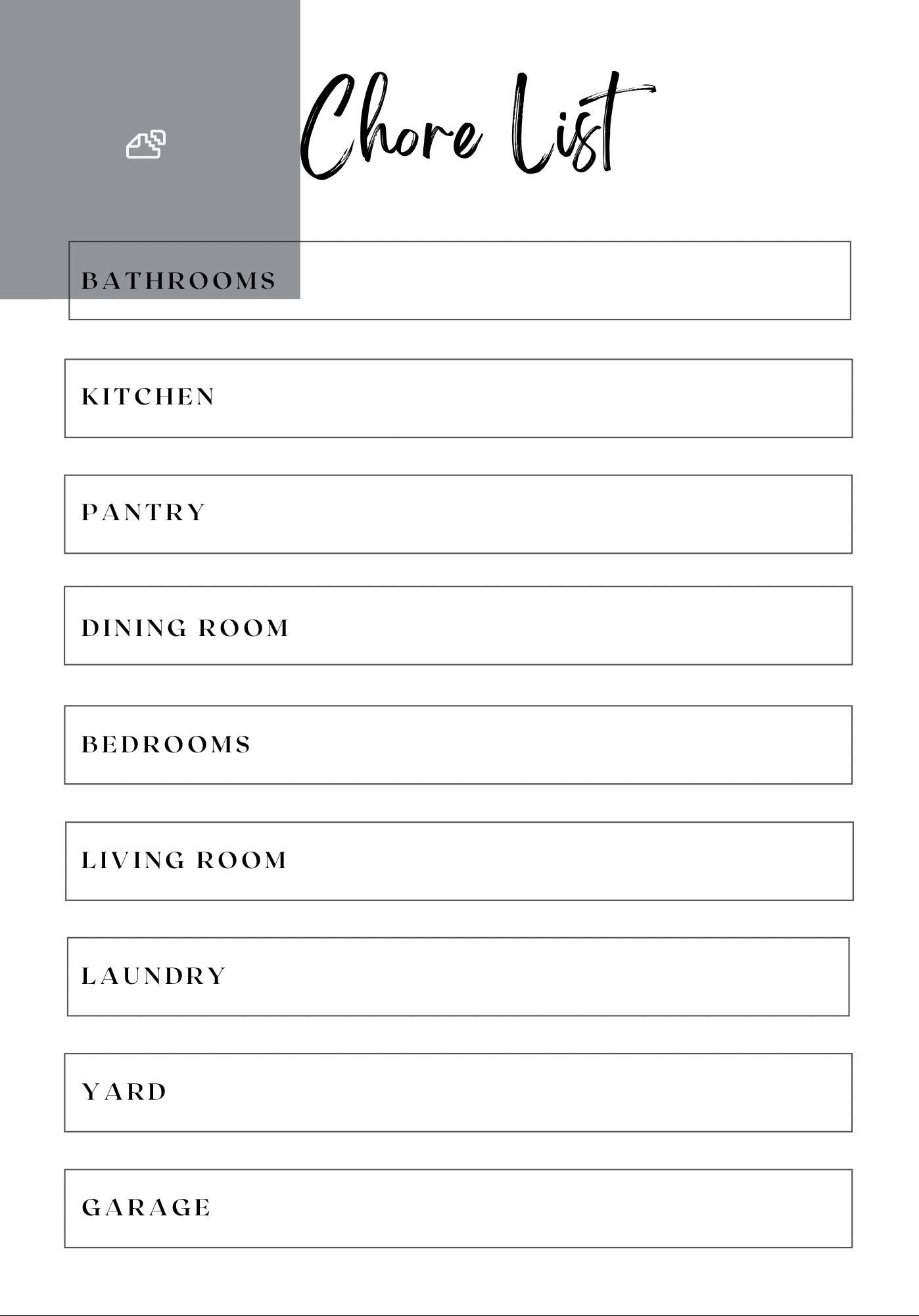 Digital chore chart responsibility chart kids chore chart family