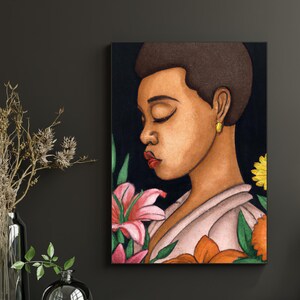Afro Beauty, Black Woman Art Print | African American Art, Black Girl Magic, Afrocentric Decor, Black Girl Portrait  | Unframed Art Print