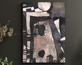 Vaterliebe, Kunstdruck „Schwarze Familie“, Afroamerikanische Kunst, Schwarze Liebe, Abstraktes Kunstwerk, Moderne neutrale Dekoration | Ungerahmtes Poster