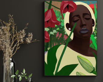 Natural Beauty, Black Woman Wall Art | African American Art, Black Woman Print, Black Girl Magic, Afrocentric Decor | Unframed Artwork Print