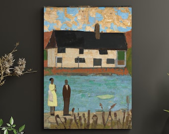 Lake House, Poster Print | Black Art Painting, African American Artwork, Black Culture Print, Afrocentric Art Print
