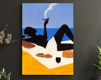 Ebony Lady, Poster Print | Black Art Painting, African American Artwork, Black Culture Print, Afrocentric Art Print