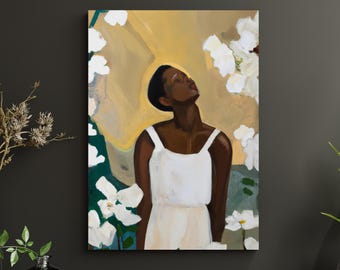 Daisy, Poster Print | Black Art Painting, African American Artwork, Black Culture Print, Afrocentric Art Print