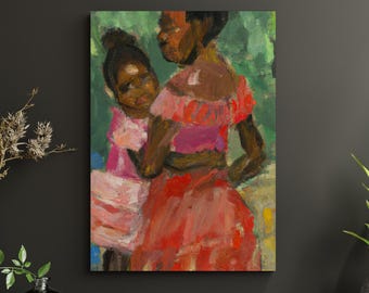 Coral Mother, Poster Print | Black Art Painting, African American Artwork, Black Culture Print, Afrocentric Art Print