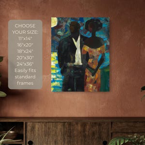 Moonlight, Black Couple Art Poster Print, Black Love Wall Art | African American Family Artwork | Black Art Decor, Afrocentric Ethnic Art 画像 4