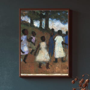 Childs Play Folk Art, FRAMED Canvas | African American Art, Black Culture Print, Black People Art, Black Americana, Black Family Art Print