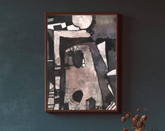Fatherly Love Abstract Framed Canvas Art, Black Family Decor