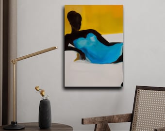Loved, Black Woman, Matte CANVAS | Modern Black art, Contemporary African American art, Black artist print, minimalist, feminine artwork