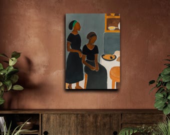 The Repast, MATTE CANVAS Artwork | Black Folk Art, African American Print, Afrocentric Decor
