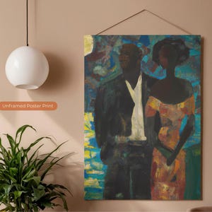 Moonlight, Black Couple Art Poster Print, Black Love Wall Art | African American Family Artwork | Black Art Decor, Afrocentric Ethnic Art 画像 3