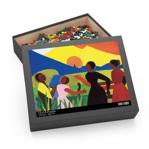 Art Jigsaw Puzzle, (120, 252, 500-Piece), Yellow Mountain, Family Jigsaw Puzzle for Adults, African American Puzzle, Unique Puzzle, Art Gift