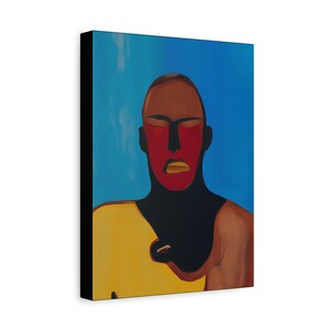 Man of Vision, Bold Black Men Artwork, Matte CANVAS Wall Art | Modern Black, Contemporary African American art, Black artist print, Hero art image 3