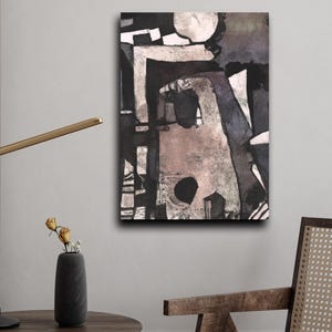 Fatherly Love, Abstract Series | Matte CANVAS Wall Art | Black art | Neutral African American Art, Black artist print, modern, brutalist