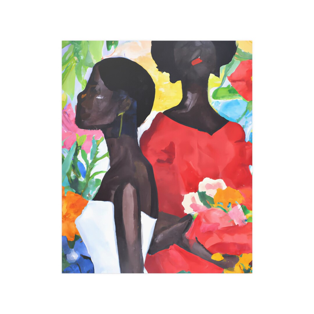 Lady in Red Wall Art Poster | Black Woman Print | African American ...