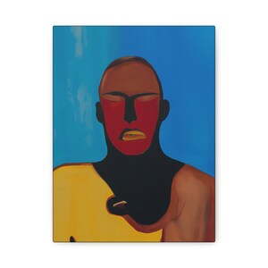 Man of Vision, Bold Black Men Artwork, Matte CANVAS Wall Art | Modern Black, Contemporary African American art, Black artist print, Hero art image 7