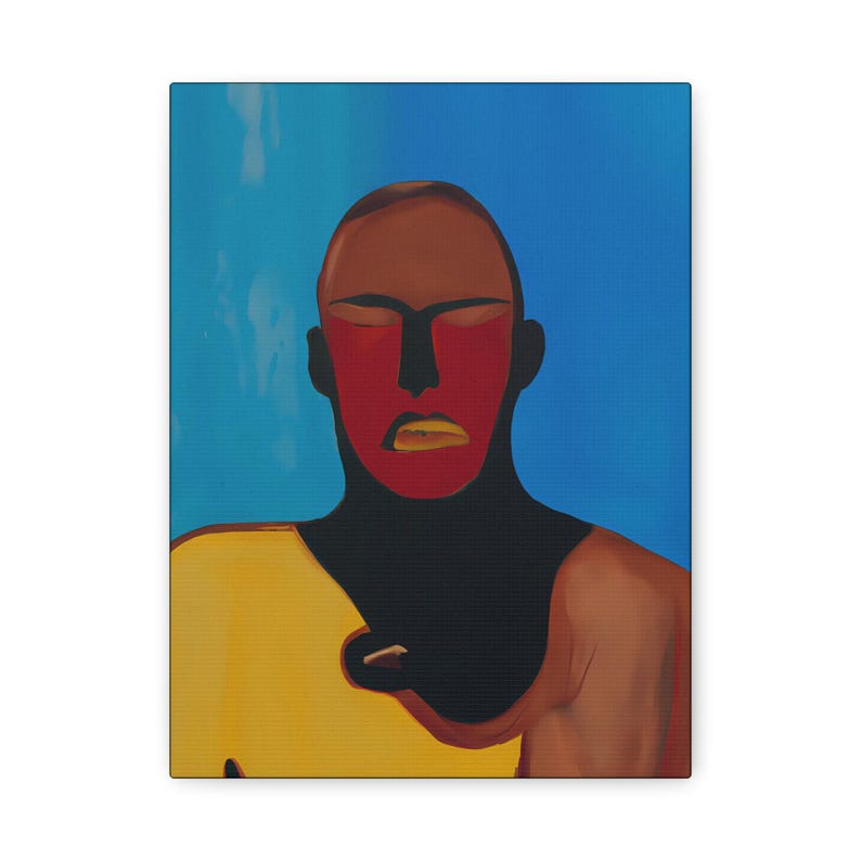 Man of Vision, Bold Black Men Artwork, Matte CANVAS Wall Art | Modern Black, Contemporary African American art, Black artist print, Hero art image 7