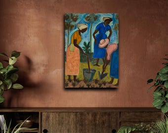 Lady in Yellow, CANVAS wall art | Black Artwork, African American Print, Afrocentric Decor