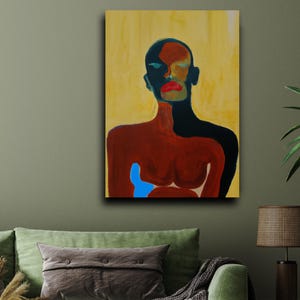 Woman of Substance, Fluid Modern Art Series | Wrapped CANVAS | Contemporary Black art, African American art, Black artist print, minimalist