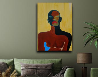 Woman of Substance, Matte CANVAS Artwork | Modern Contemporary Black art, Black artist print, minimalist African American decor