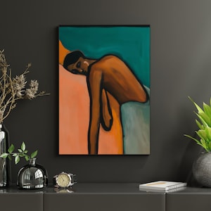 Rest 3, Fluid Series, Matte CANVAS Wall Art | Contemporary Black Art, Modern African American Artwork, Minimalist Art Print, Organic