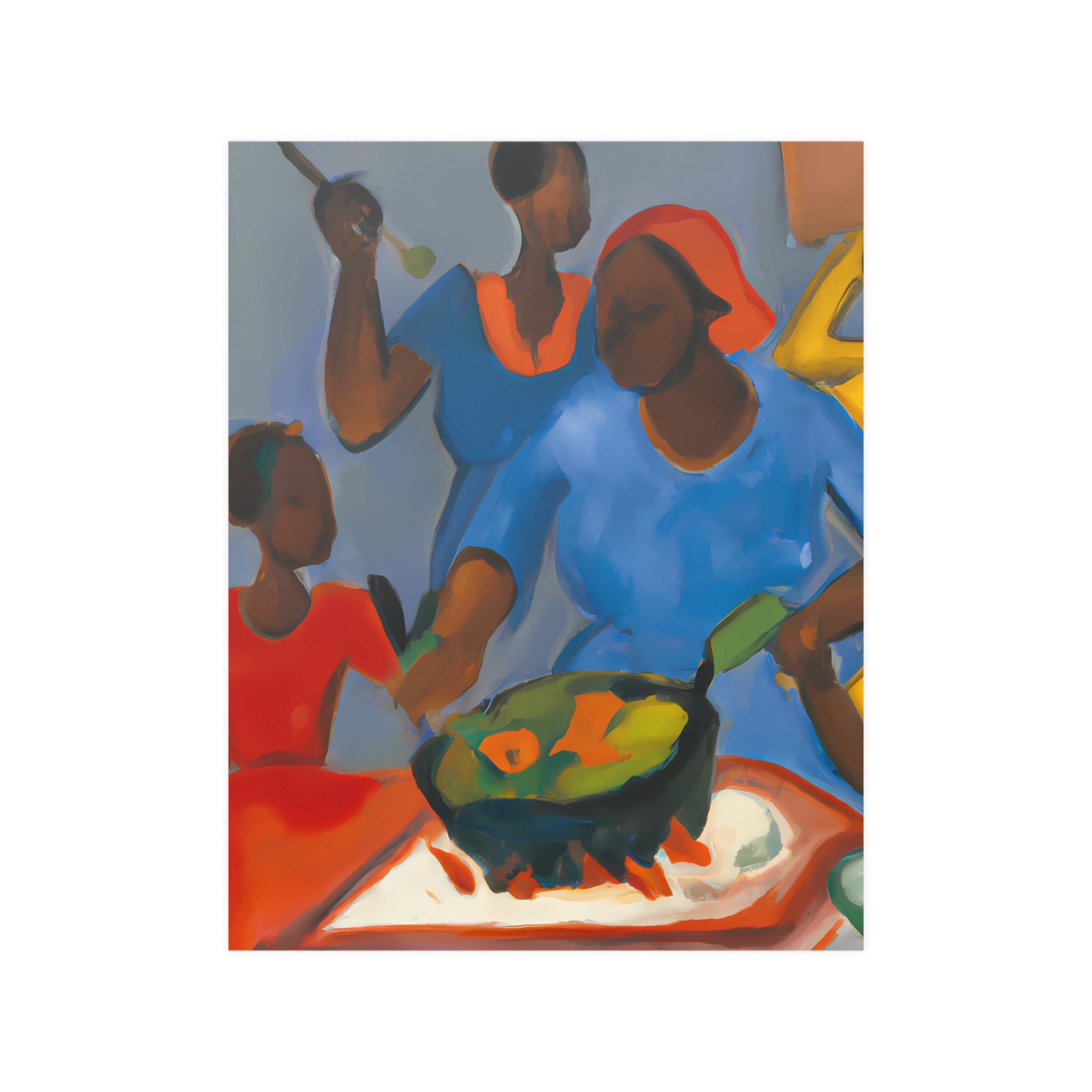 Sunday Dinner Black Art Wall Poster Black Kitchen Print African