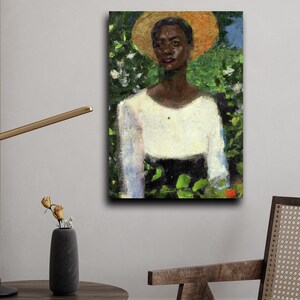 Black Cottage Art, Lady 2, CANVAS Gallery Wrap, African American Art, Black Woman Art Print, Black Girl Romantic, Farmhouse, Afrocentric Art