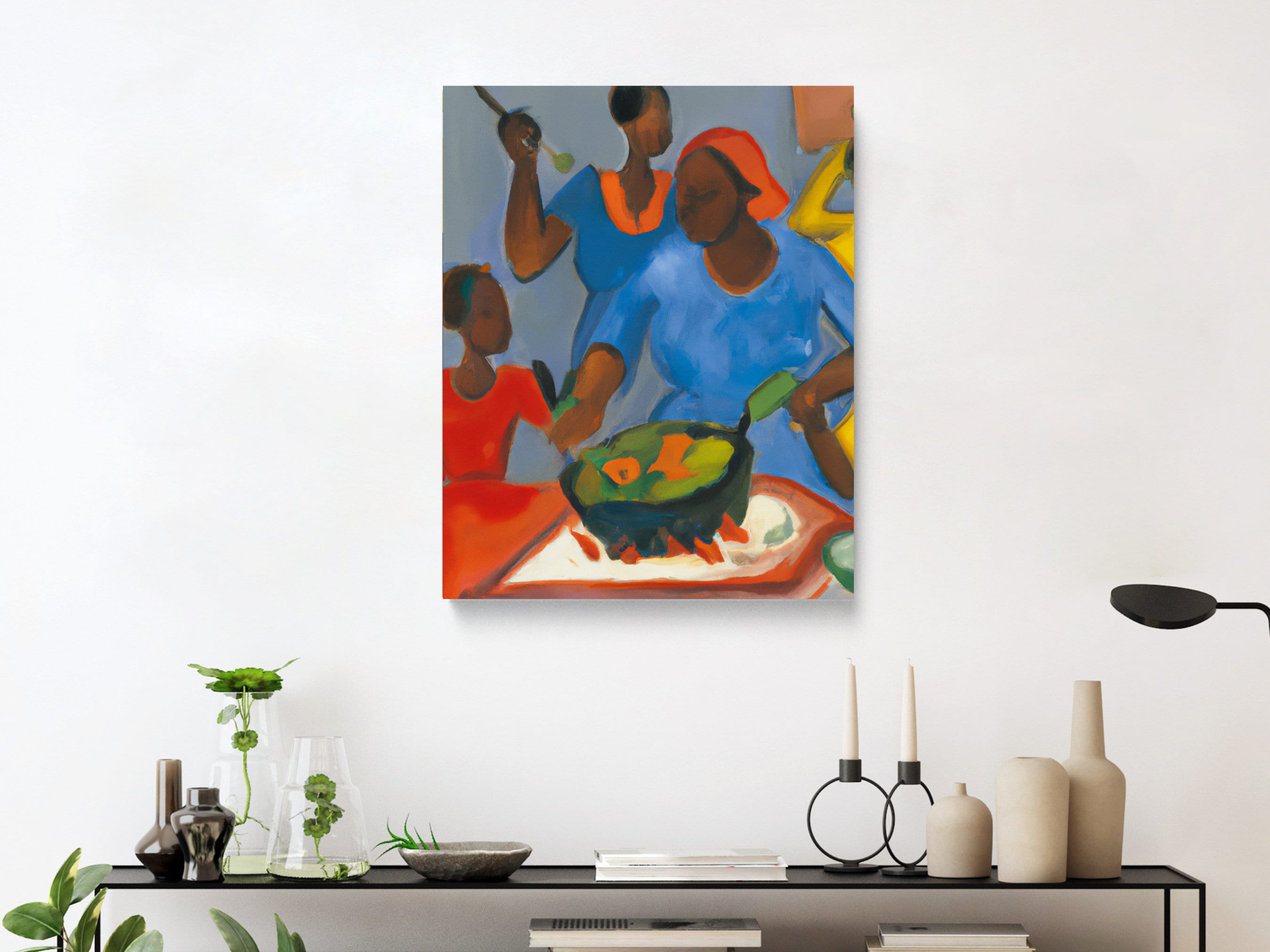 Sunday Dinner Black Art Wall Poster Black Kitchen Print African ...