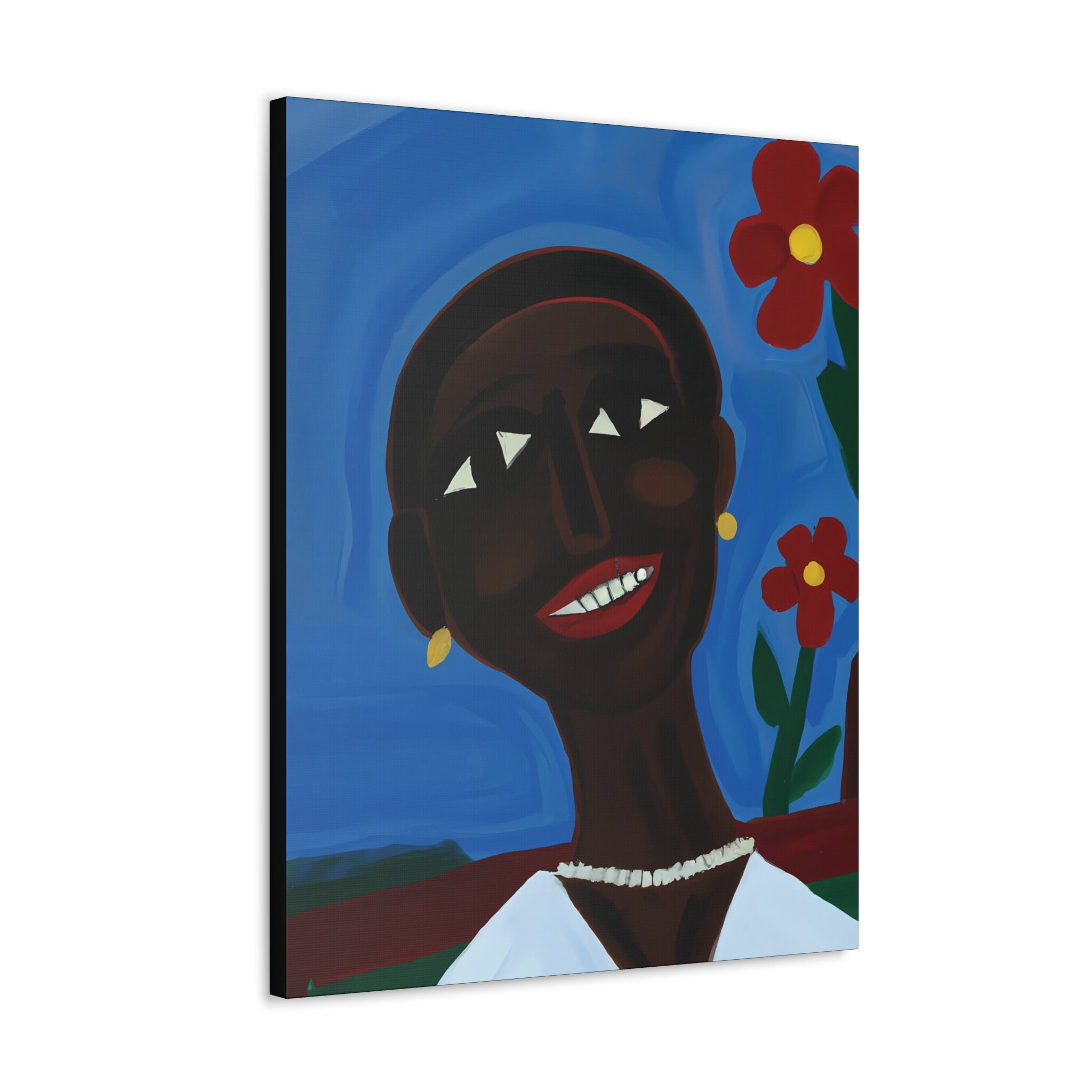 Retsy Retta Retta, Black Folk Art Series, CANVAS Wall Art Black Art Print, African ...