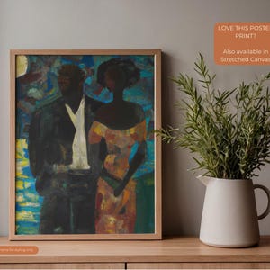 Moonlight, Black Couple Art Poster Print, Black Love Wall Art | African American Family Artwork | Black Art Decor, Afrocentric Ethnic Art 画像 12