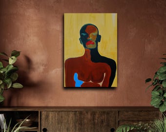 Woman of Substance, Matte CANVAS Artwork | Modern Contemporary Black art, Black artist print, minimalist African American decor
